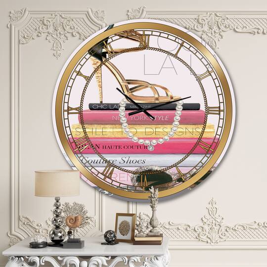 Designart 'Paris Glamourous Gold Style Ii Glam Wall Clock